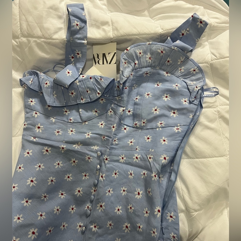 Zara Light Blue Floral Dress